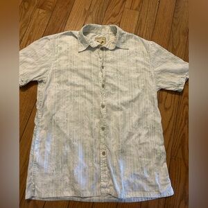 Paradise Coves Cream and Green Casual Button-Down Shirt